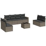Maison Chic Seti vrtnega pohištva - Vrtna garnitura - Vrtni pohištvo set 9-delna z blazinami siv poli ratan, (21798325) | Shoptok.si