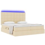  LED krevet za pohranu s madracem Krema 200 x 200 cm Tkanina | shoptok.hr