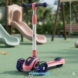  SKLOPIVI dečiji trotinet sa 3 točka(svetleći točkovi) TT-1004 roza/t. plava - 540131 | Eponuda.com