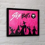 KPop Demon Hunters Uokvirena slika Saja Boys - ružičaste silhuete, 30 x 40 cm | shoptok.hr