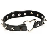 Spiked Heart Choker Black