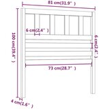  Uzglavlje za krevet crno 81 x 4 x 100 cm od masivne borovine | shoptok.hr