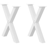 vidaXL noge za jedilno mizo x-oblika 2 kosa bela 70x(72-73) cm jeklo, (21828273) | Shoptok.si