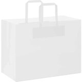  Papirnate vrećice 250 kom s ručkama bijele 32x17x25 cm | shoptok.hr