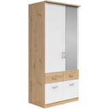 Lesnina-XXXL omara za oblačila brando, bela, hrast, š. 91 cm | Shoptok.si