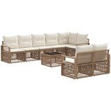 vidaXL Vrtna sedežna garnitura 9 pcs Bež poli ratan, (5000270286) | Shoptok.si