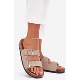 Boto Women's Slip-On Sandals On Cork Sole Beige Cortina | Shoptok.si