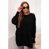 Kesi Women's cotton sweatshirt with a wide bottom hem black | shoptok.hr