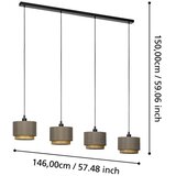 Eglo 390121 - visilica na sajli marchena 4xE27/40W/230V braon | Eponuda.com