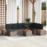  Sjedeća garnitura za vrt 9 kom. Siva poliratan 55 x 62 x 69 cm | shoptok.hr