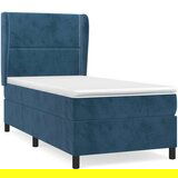 Box spring krevet s madracem tamnoplavi 100x200 cm baršunasti | shoptok.hr