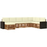  Set vanjskih sofa 8 kom. Prirodna i krem Smeđa 314 x 195,5 x 73 cm | shoptok.hr