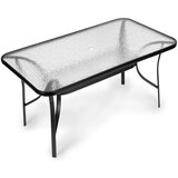 Multi Garden vrtni stol 160x90 cm kaljeno staklo velika ploča za terasu, vrt, otvor za suncobran | shoptok.hr