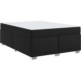 vidaXL Konstrukcija postelje z vzmetnico Črna 160 x 200 cm blago, (5000127058) | Shoptok.si