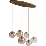 QAZQA Art Deco viseča svetilka medenina z jantarjem 6 luči - Douglass | Shoptok.si