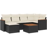  7-dijelni set vrtnih sofa od poliratana s jastucima crni | shoptok.hr