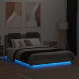  Posteljni okvir z vzglavjem in LED svetlo siva sonoma 135x190cm, (21081967) | Shoptok.si