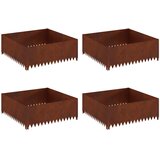  Ograda oko Travnjaka 4 pcs 100 x 100 x 35 cm Čelik Rđa | shoptok.hr