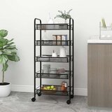 vidaXL Kuhinjska kolica s 5 razina crna 46 x 26 x 105 cm željezna | shoptok.hr