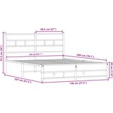  Metalni okvir kreveta bez madraca boja hrasta 140x200 cm | shoptok.hr