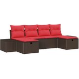 vidaXL Vrtna sedežna garnitura 6 pcs Rjava 55 x 62 x 69 cm Poly ratan, (5000020633) | Shoptok.si