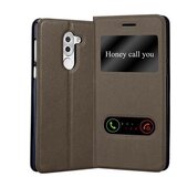 Cadorabo Huawei MATE 9 LITE/GR5 2017/Honor 6X v kamnito rjava - Zaščitni ovitek z magnetnim zapiranjem, stoječo funkcijo in 2 okencema za gledanje, (20561332) | Shoptok.si