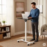  Mobilni stol 70x48 cm Stol za prijenosno računalo Podesiva visina 71,5-112 cm Crni vrh ModernHome | shoptok.hr
