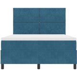 vidaXL Box Spring Krevet s Madracom Tamnoplav 140x200 cm Baršun | shoptok.hr