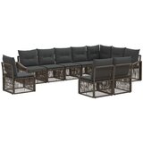  Sjedeća garnitura za vrt 10 kom. Siva poliratan 62 x 62 x 70 cm | Shoptok.si