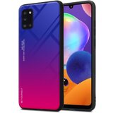 Cadorabo Ohišje, združljiv s Samsungom v vijolični - rdeči - dvobarvni zaščitni pokrov iz silikona TPU in hrbta iz kaljenega stekla, (20571827) Cene