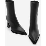 Marjin Women's Heeled Boots Pointed Toe Zipper At The Back Thick Heels Kikas Black. | Shoptok.si