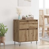 vidaXL Strani šal s predalom Umetni hrast 60 x 35 x 70 cm | Shoptok.si