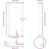  Noge za barski stol U-oblik 2 kom Prirodni čelik 40 x (100-101) cm Čelik | shoptok.hr