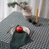 Linen Tales Lanen namizni prt 140x250 cm Forest Green Gingham – | Shoptok.si