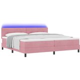  LED Box Spring Krevet Ružičasta 200 x 200 cm Baršun | shoptok.hr