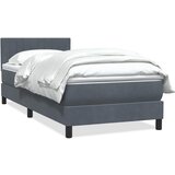 vidaXL Box Spring postelja z vzmetnico Temno siva 80x220 cm Velvet Cene