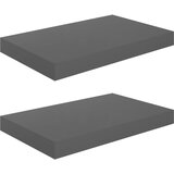 Maison Chic 2 kosi Stenske Police - Viseče police visok sijaj sive 40x23x3,8 cm MDF, (21793771) | Shoptok.si