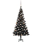  Umjetno božićno drvce LED sa setom kuglica crno 180 cm PVC | shoptok.hr
