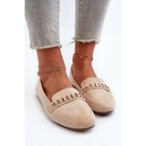 Boto Shiny Women's Loafers with Chain Beige Aredilla | shoptok.hr