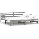  Dnevni ležaj na izvlačenje sivi od borovine 2 x (90 x 200) cm | Eponuda.com