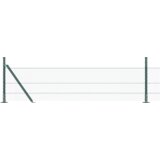 vidaXL Šestkotna ograja Zelena 0.4x10 m Jeklo, ograjni stebri s podnožjem 7 kos Ø32mm 50cm Galvanizirano jeklo | Shoptok.si