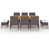 vidaXL 11-dijelni vrtni blagovaonski set smeđi | shoptok.hr