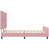 vidaXL krevetna Okvir Ružičasta 140x200 cm Baršun | shoptok.hr