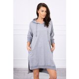 Kesi Dress with a hood and a long back in gray Cijene