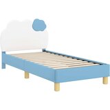  Krevet za djecu s uzglavljem s uzglavljem Plava 80 x 160 cm PU | shoptok.hr