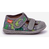 Boto Slippers Milami Children's With Velcro In Dinosaurs Gray-Green Reathiana | Shoptok.si