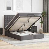 Maison Chic Otomanski Posteljni okvir - Dvoposteljna postelja - Zakonska postelja z vzmetnico siv 140x200 cm um. usnje-J1822, (21765038) | Shoptok.si
