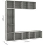  3-dijelni set ormarića za knjige/TV boja betona 180x30x180 cm | shoptok.hr