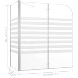 vidaXL Tuš stena za kopalno kad 120x68x130 cm kaljeno steklo s črtami | Shoptok.si