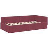 vidaXL Kutni okvir kreveta s uzglavljem boja crnog vina 90 x 200 cm | shoptok.hr
